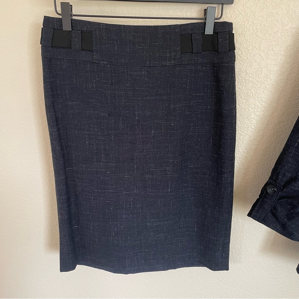 Classiques Entier Navy Virgin Wool Linen Blend Suit Set 2 Career Work Office - Picture 5 of 16